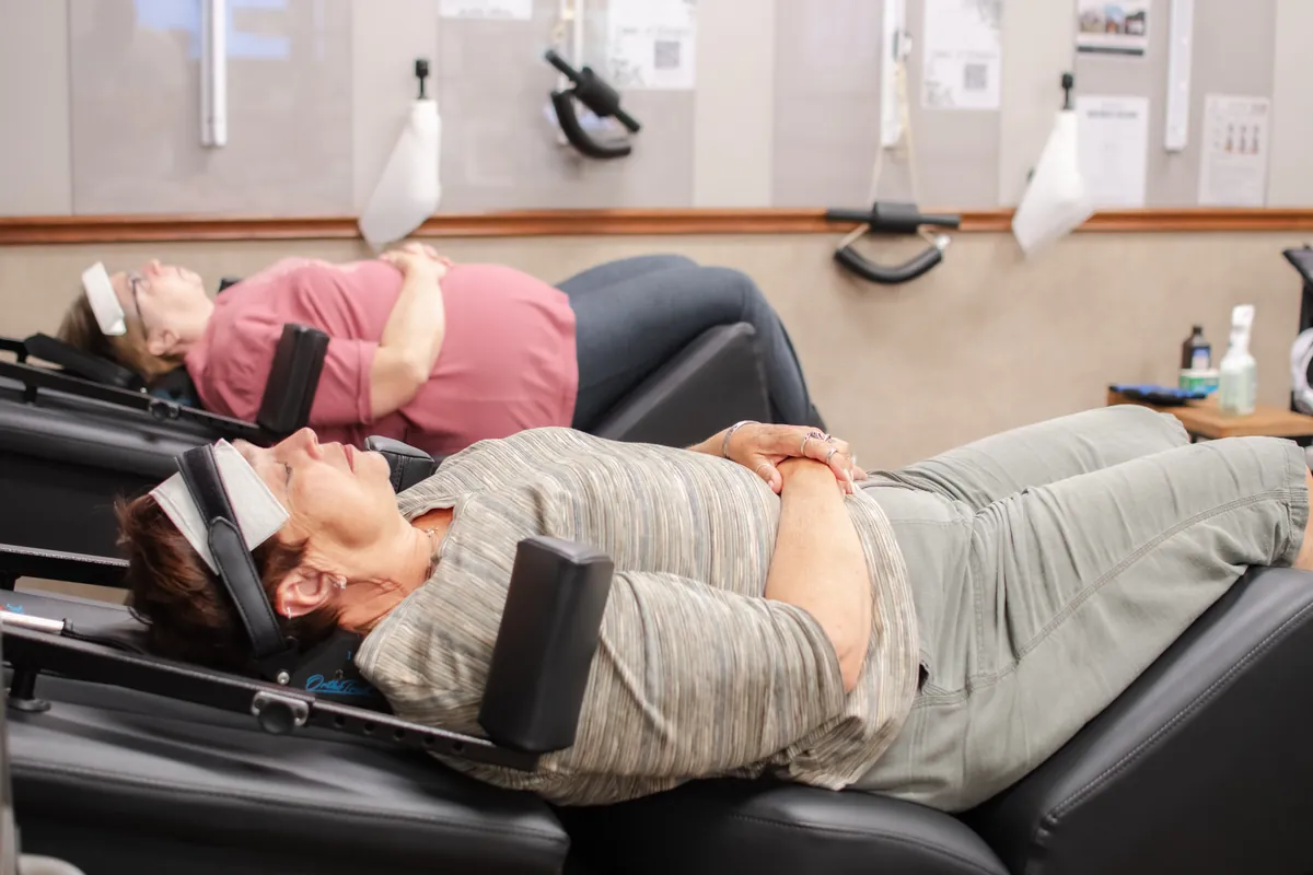 Non-surgical spinal decompression traction table in Wooster