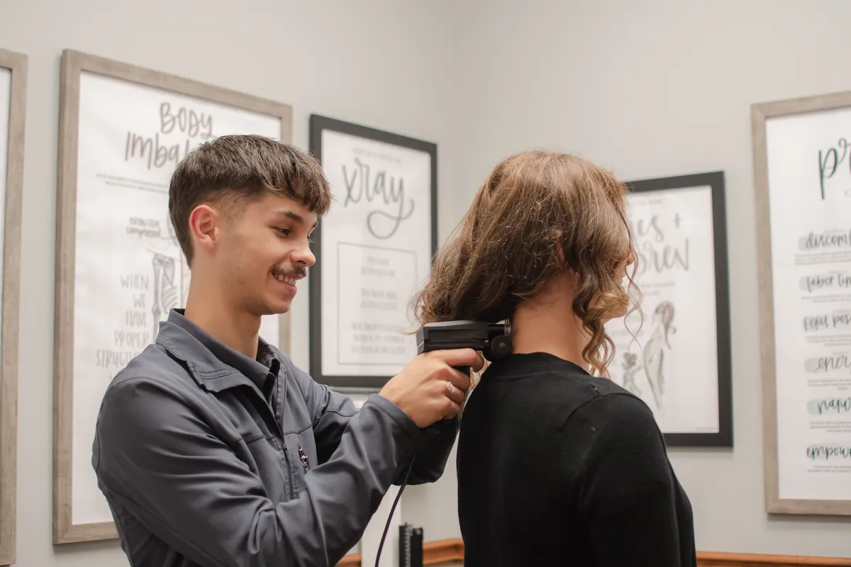 A spinal exam at Complete Chiropractic in Wooster
